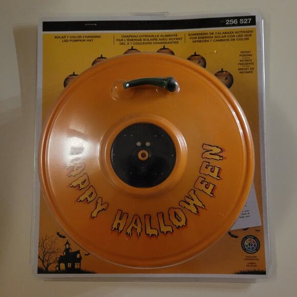 NWT Halloween Solar 7 Color Changing LED Pumpkin Jack-o-lantern Hat - Picture 1 of 10